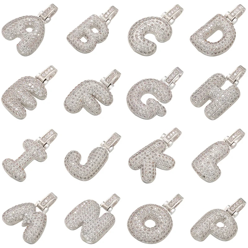Charm Necklace Dainty - 20x29mm Delicate Silver Color 26 Letter