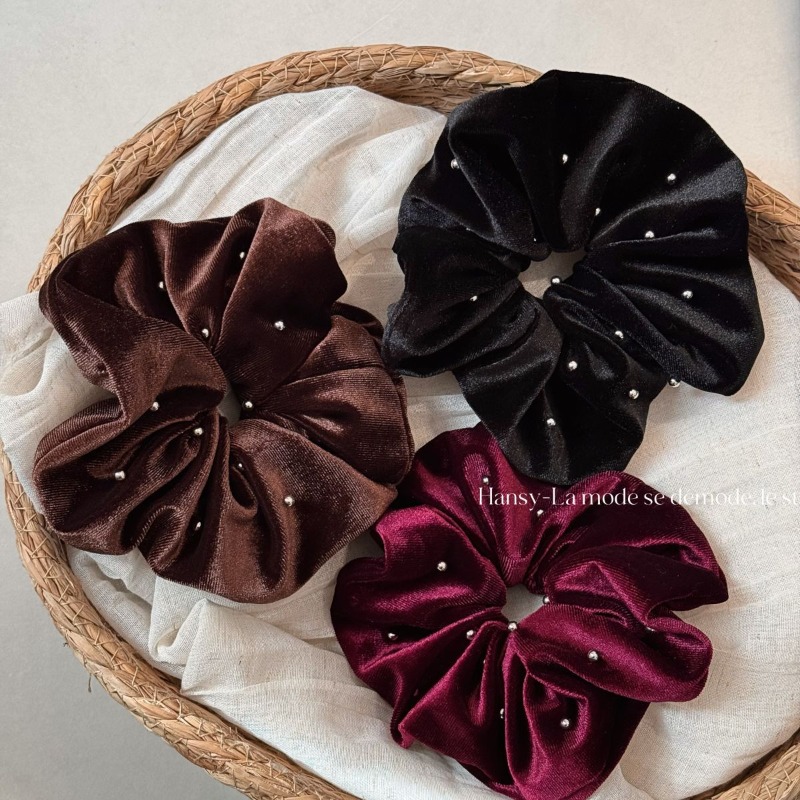 Hair Tie Velvet - Korean Rhinestone Velvet Hair Bands Women