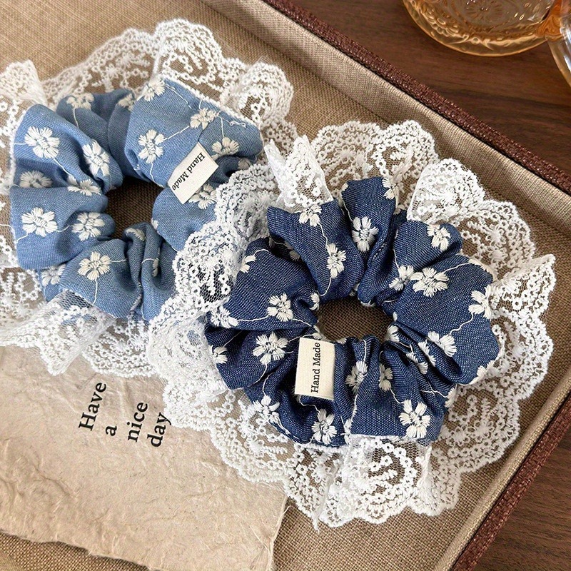 Women'S Accessories List - Elegant Blue Lace Edged Women's Children's