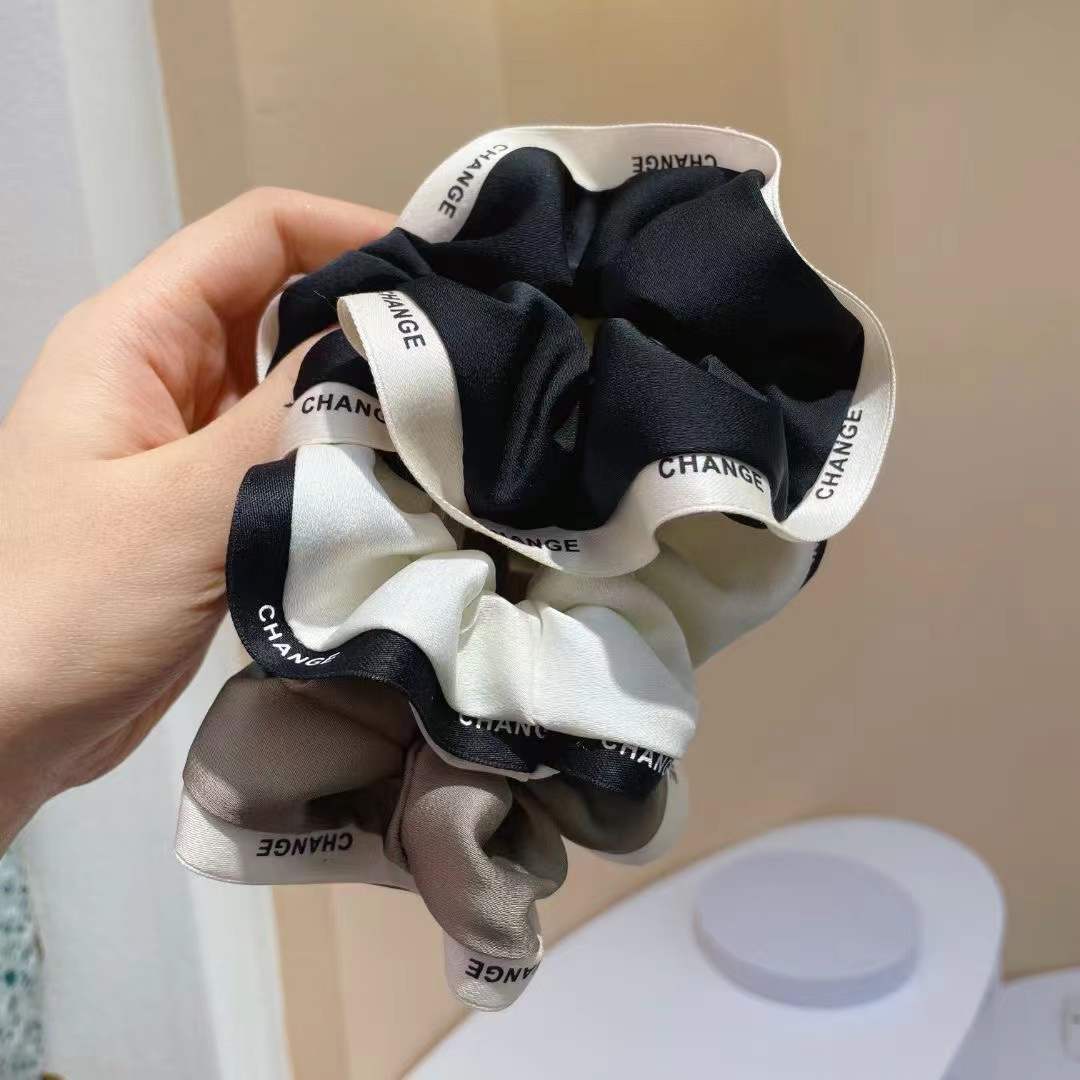 Hair Tie Velvet - Korean Band Letter Scrunchie Women Quality