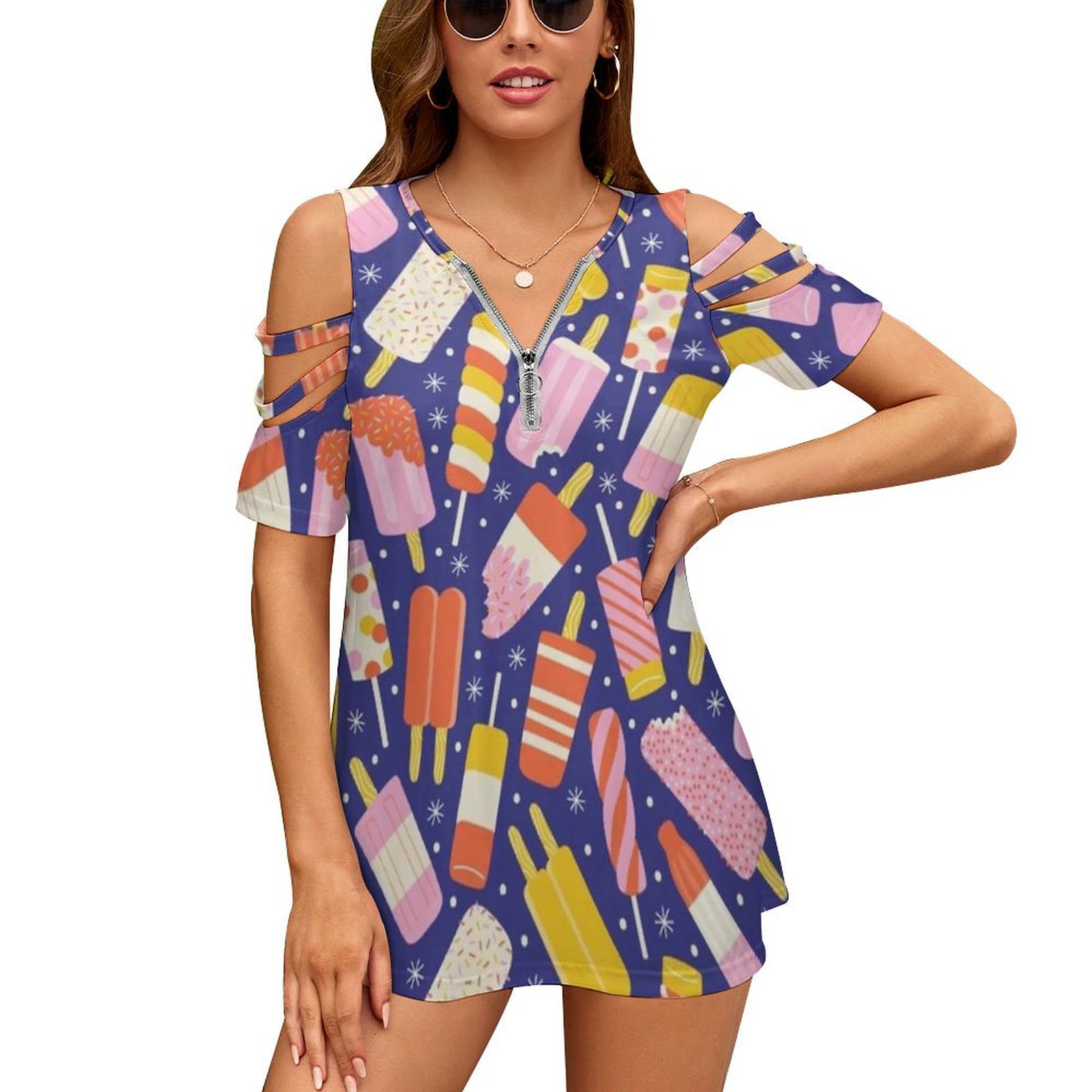 Women Accessories Vector - Popsicles New Fashion Zip Off Shoulder