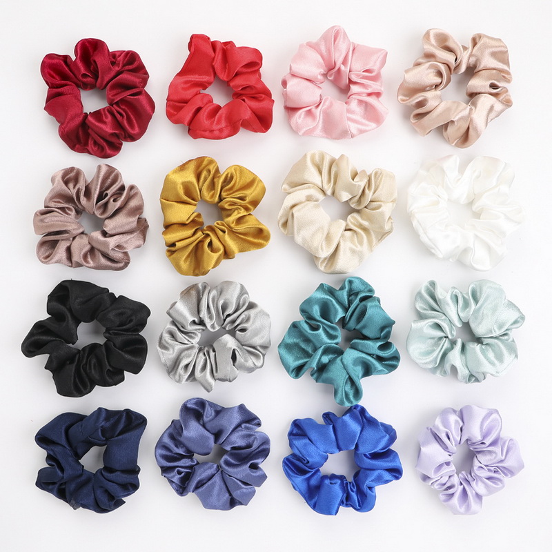 Hair Tie Velvet - korea Solid Color Satin Scrunchies For