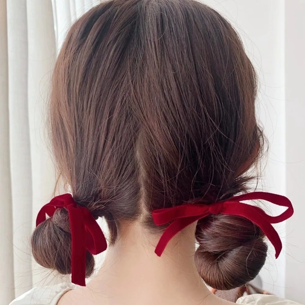2Pcs Fashion Black Velvet Bow  - огляд і ціна Hair Tie Velvet