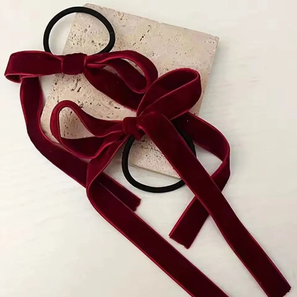 2Pcs Fashion Black Velvet Bow  - огляд і ціна Hair Tie Velvet