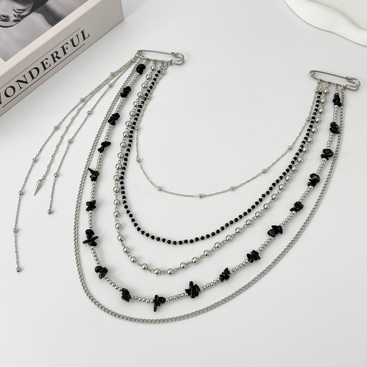 Punk Hip Hop Long Crystal Broo - огляд і ціна Women Accessories Chain