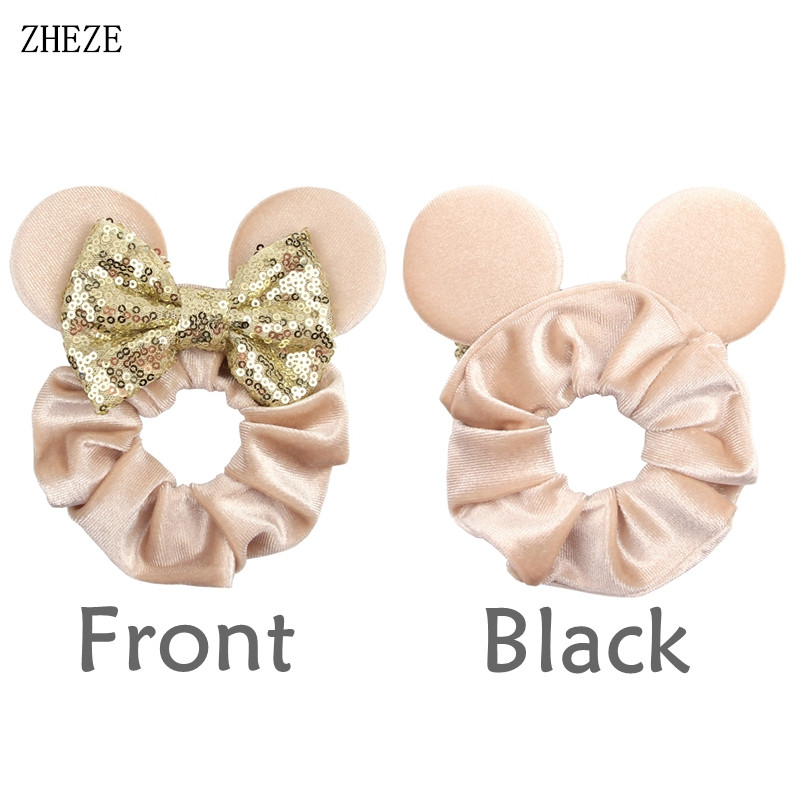 1pc Mouse Ears Hair Scrunchies - огляд і ціна Hair Tie Velvet