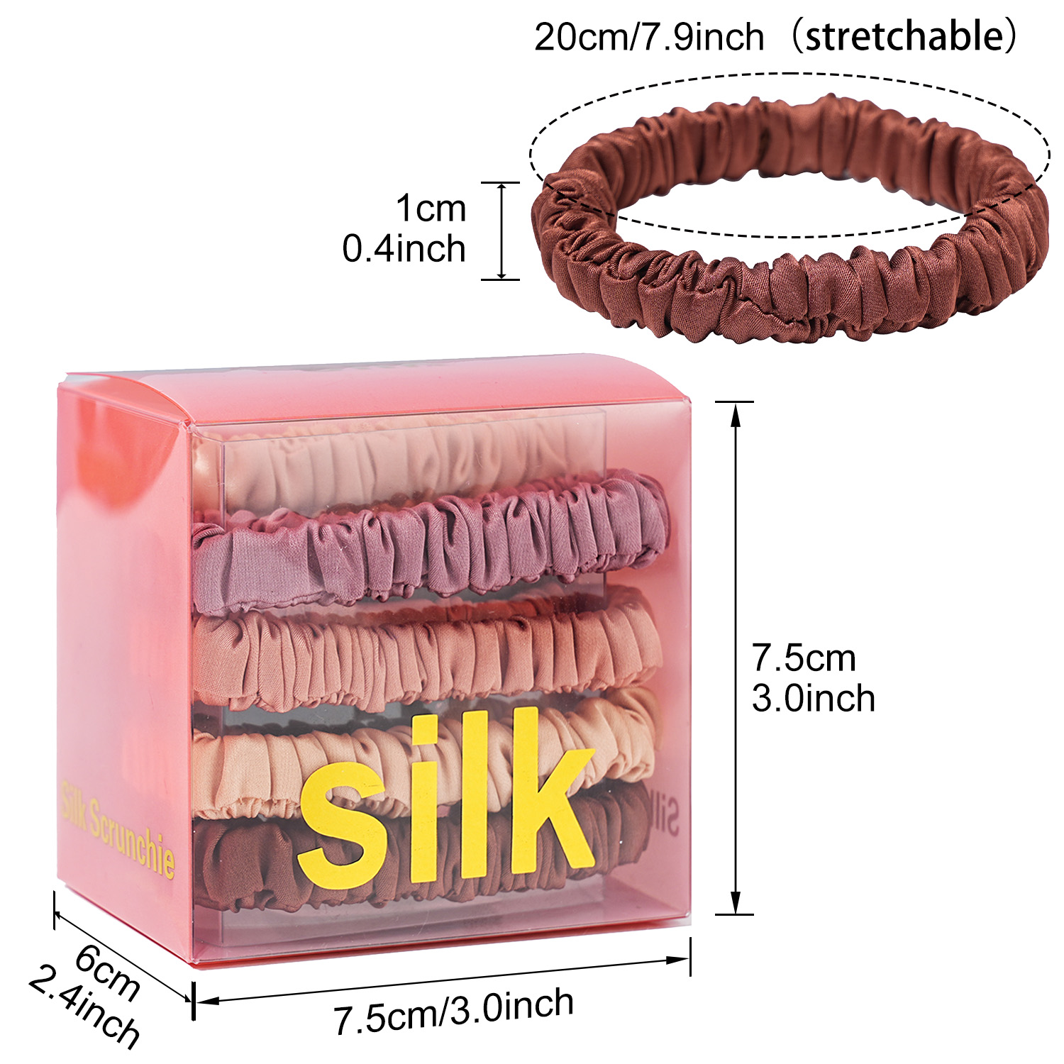 8PCS/Set 100% Pure Mulberry Si - огляд і ціна Hair Tie Velvet