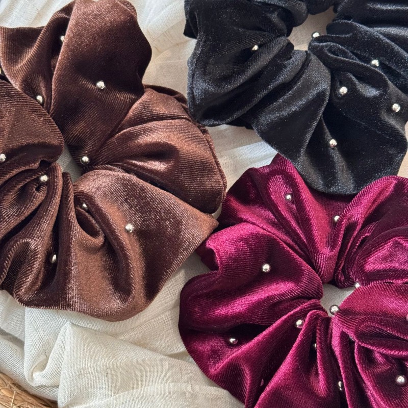 Korean Rhinestone Velvet Hair  - огляд і ціна Hair Tie Velvet