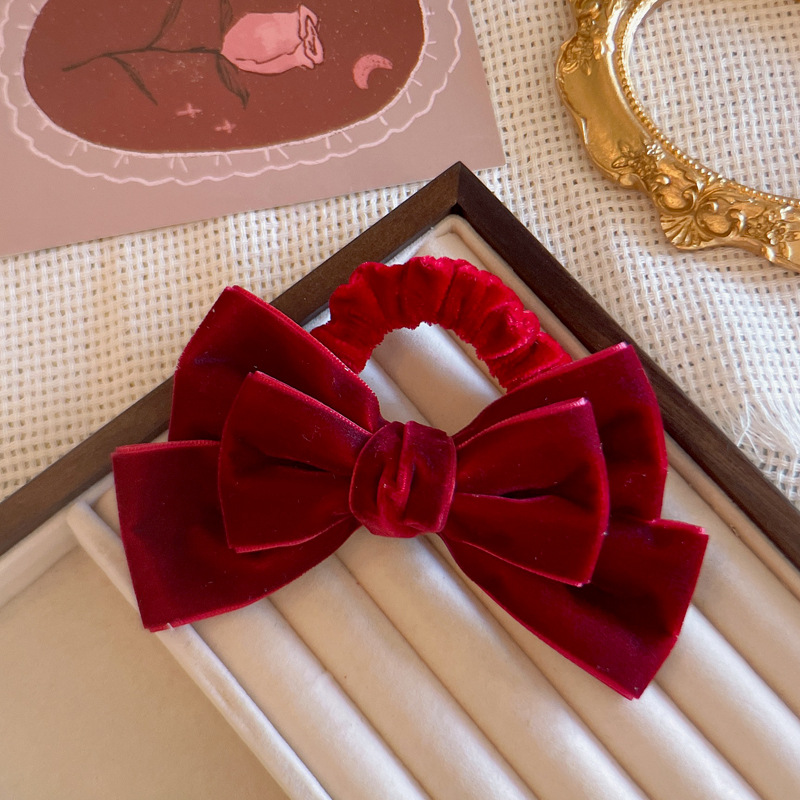 Cute Red Velvet Bow Hair Ties  - огляд і ціна Hair Tie Velvet