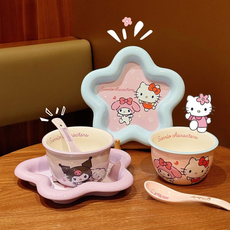Cartoon Cat Print Ceramic Dinn - огляд і ціна Women Kitchen Accessories