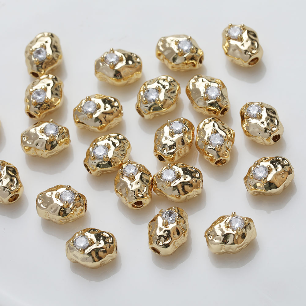 4PCS Dainty Oval Brass Beads S - огляд і ціна Charm Necklace Dainty