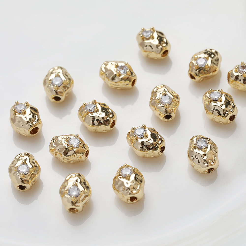 4PCS Dainty Oval Brass Beads S - огляд і ціна Charm Necklace Dainty