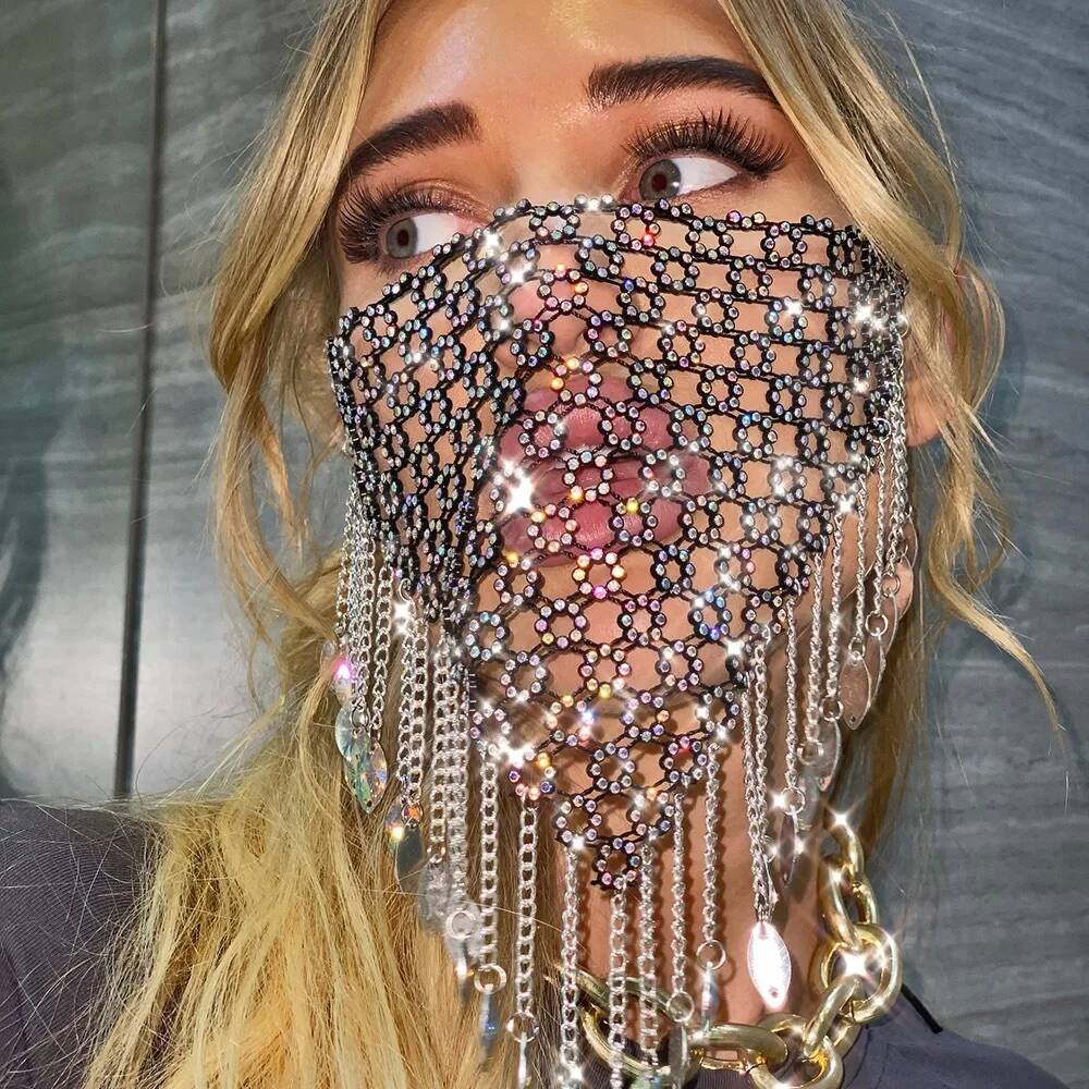Women New Tassel Veil Masks He - огляд і ціна Women Accessories Chain